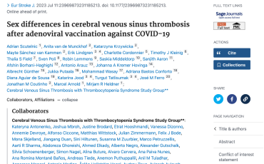 Sex differences in cerebral venous sinus thrombosis after adenoviral vaccination against COVID-19